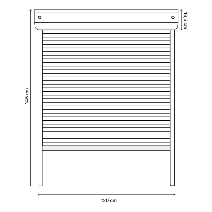Volet Roulant Électrique Aluminium – 145 cm H x 120 cm L (Blanc ou Gris) | Prêt Fenêtre