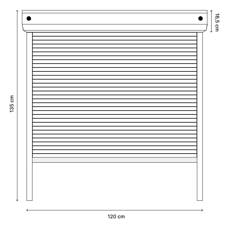Volet Roulant Solaire Aluminium – 135 H x 120 L (Blanc ou Gris) | Prêt Fenêtre
