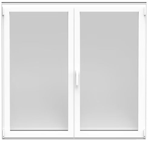 Fenêtre aluminium 2 vantaux gris/blanc oscillo-battante 75H x 120L cm