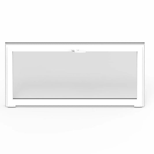 Fenêtre abattante par le haut double vitrage en aluminium gris/blanc L.80 x H.45 cm