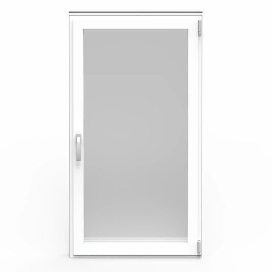 Fenêtre alu 1 vantail gris/blanc oscillo-battante 75H x 60L cm