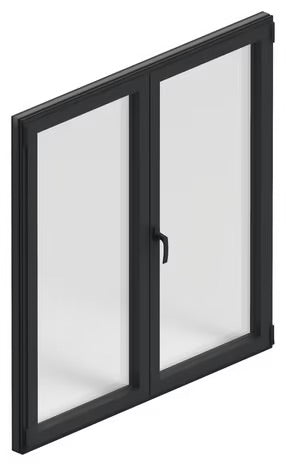 Fenêtre aluminium 2 vantaux gris/blanc oscillo-battant 135H x 120L