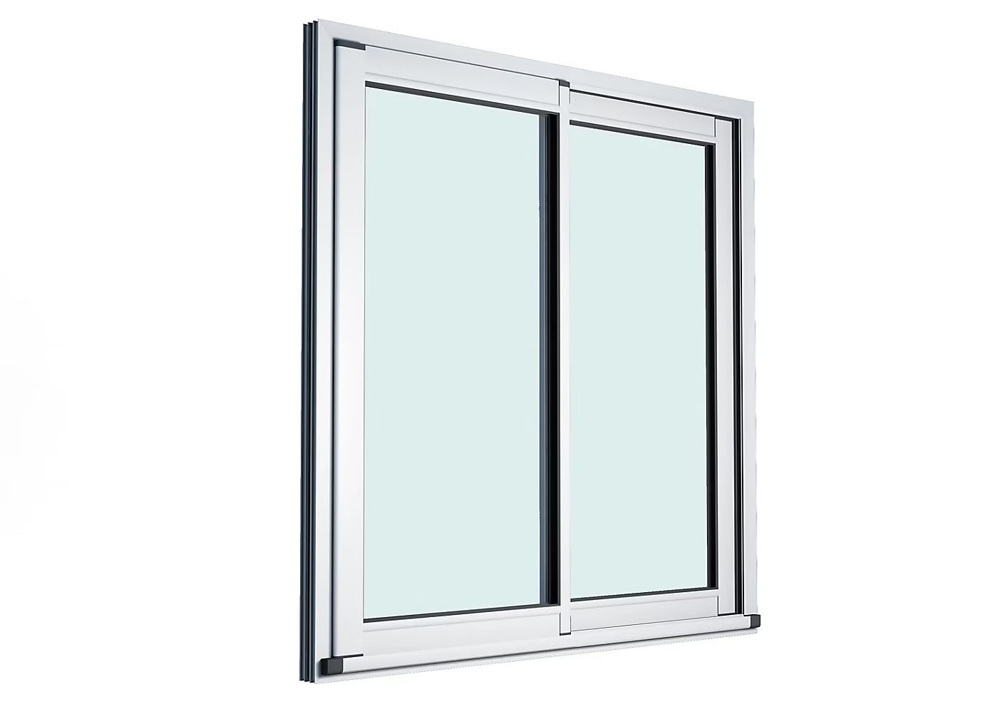 Baie Vitrée Coulissante Aluminium (h) 215 x (l) 180 cm | Gris ou Blanc | Double Vitrage | Prêt Fenêtre