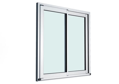 Baie Vitrée Coulissante Aluminium (h) 215 x (l) 240 Cm | Gris ou Blanc | Double Vitrage | Prêt Fenêtre