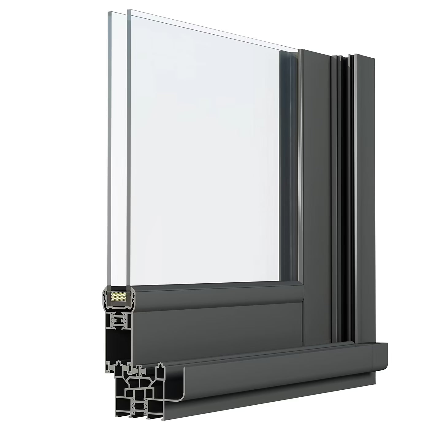 Baie Vitrée Coulissante Aluminium (h) 215 x (l) 180 cm | Gris ou Blanc | Double Vitrage | Prêt Fenêtre