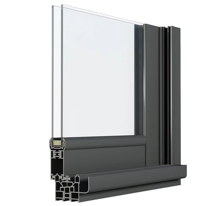 Baie Vitrée Coulissante Aluminium (h) 215 x (l) 180 cm | Gris ou Blanc | Double Vitrage | Prêt Fenêtre