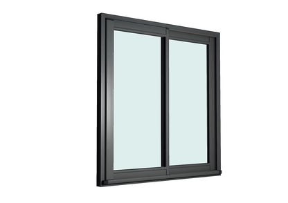 Baie Vitrée Coulissante Aluminium (h) 215 x (l) 180 cm | Gris ou Blanc | Double Vitrage | Prêt Fenêtre