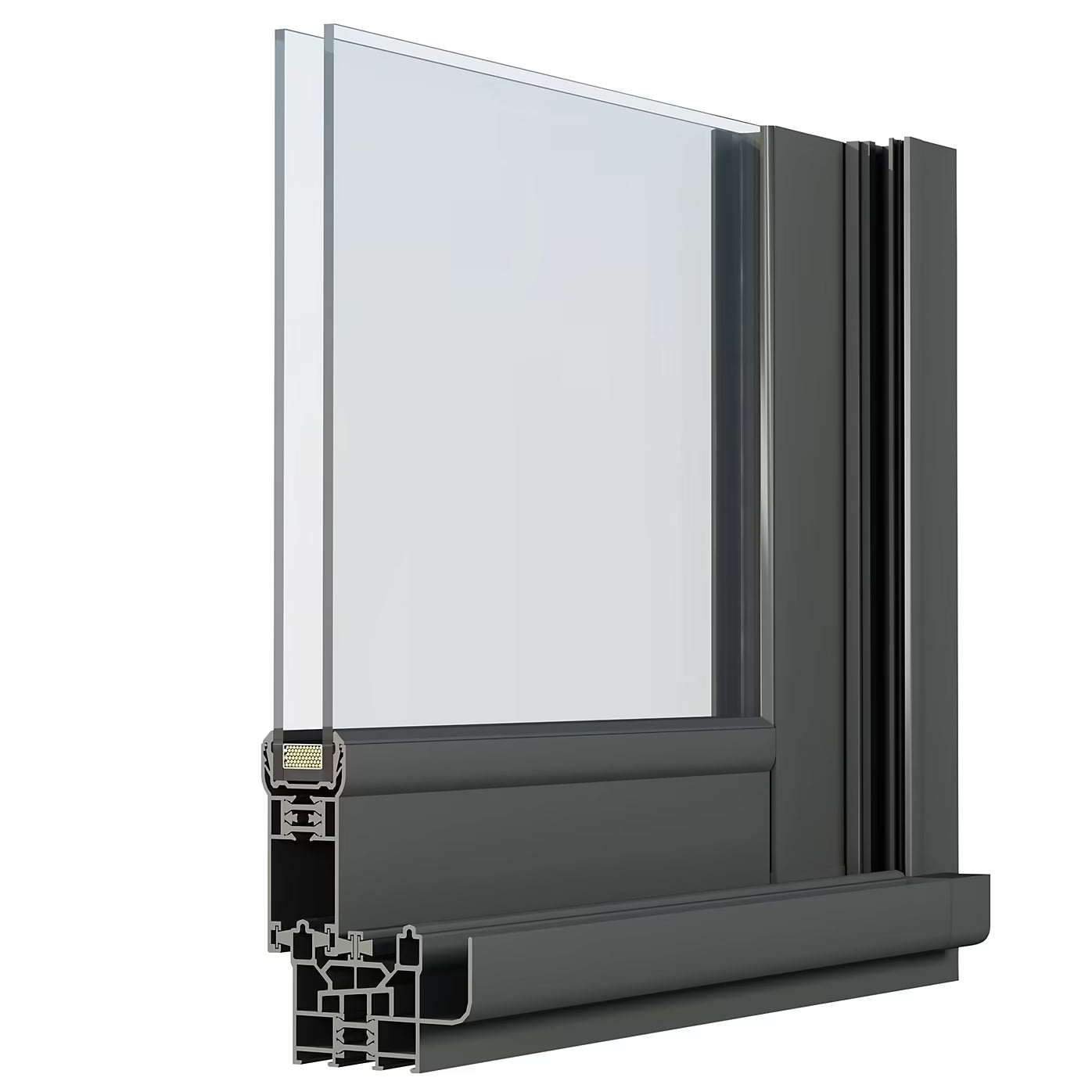 Baie Vitrée Coulissante Aluminium (h) 215 x (l) 240 Cm | Gris ou Blanc | Double Vitrage | Prêt Fenêtre
