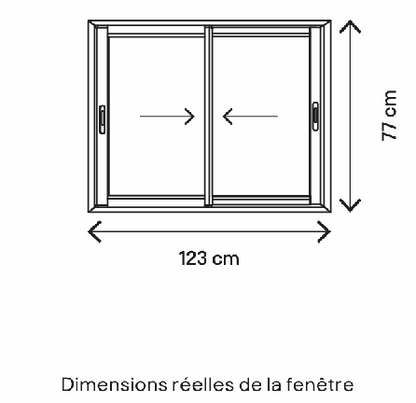 Fenêtre coulissante aluminium 75 H x 120 L cm 2 vantaux – gris ou blanc | double vitrage | Prêt Fenêtre