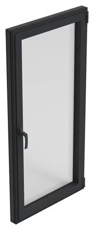 Fenêtre alu 1 vantail gris/blanc oscillo-battante 75H x 60L cm