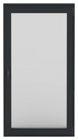 Fenêtre alu 1 vantail gris/blanc oscillo-battante 75H x 60L cm