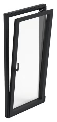 Fenêtre alu 1 vantail gris/blanc oscillo-battante 75H x 60L cm