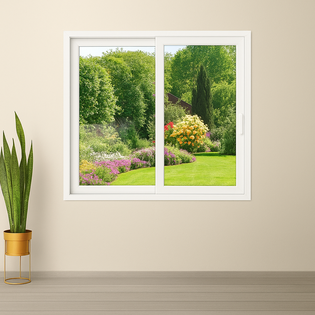 Fenêtre coulissante aluminium 75 H x 120 L cm 2 vantaux – gris ou blanc | double vitrage | Prêt Fenêtre