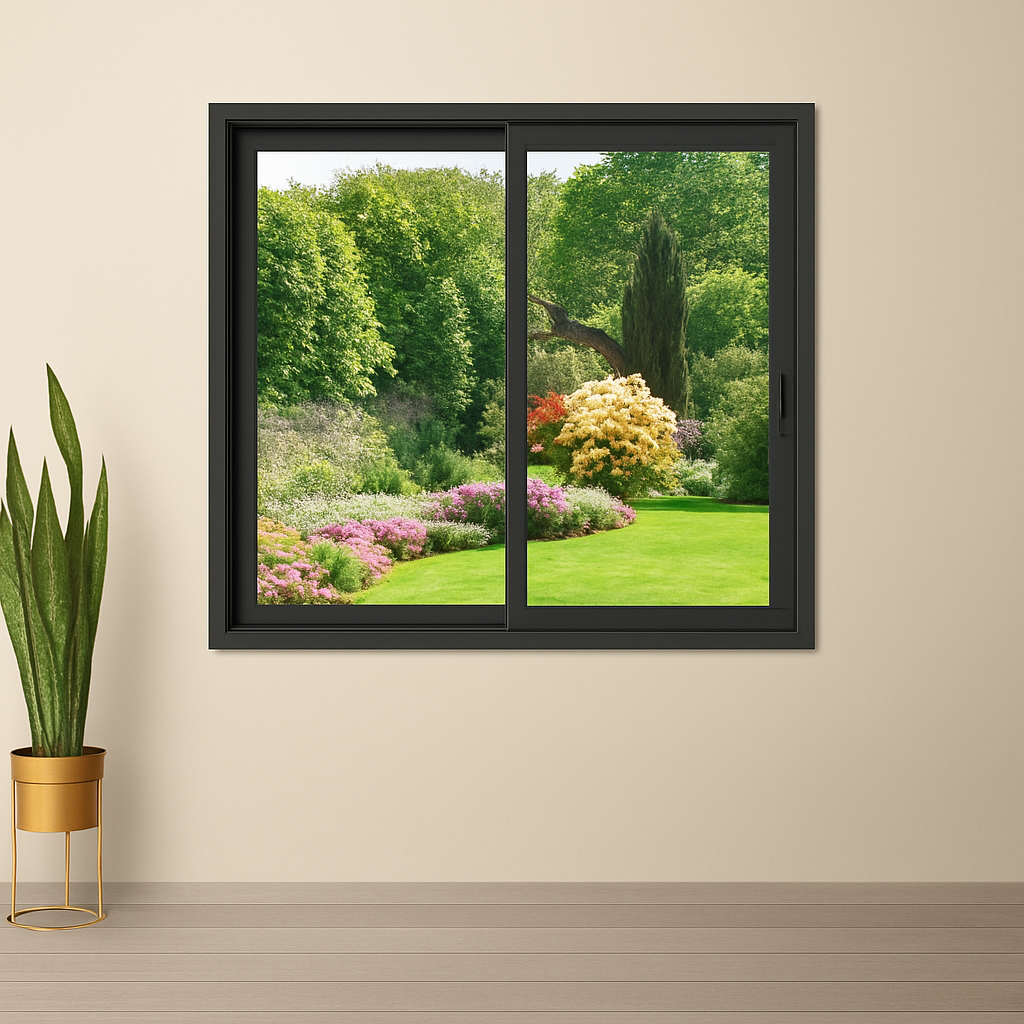 Fenêtre coulissante aluminium 75 H x 120 L cm 2 vantaux – gris ou blanc | double vitrage | Prêt Fenêtre