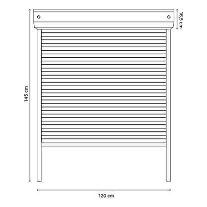 Volet Roulant Électrique Aluminium – 145 cm H x 120 cm L (Blanc ou Gris) | Prêt Fenêtre