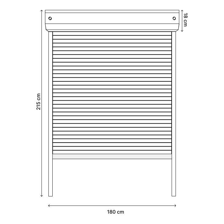 Volet Roulant Électrique Aluminium – 215 cm H x 180 cm L (Blanc ou Gris) | Prêt Fenêtre