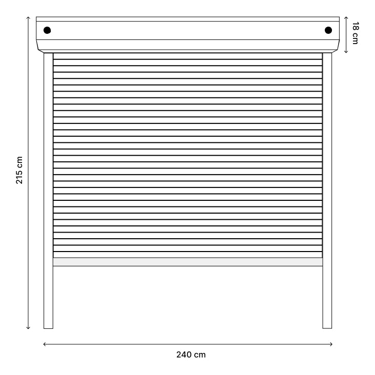 Volet Roulant Électrique Aluminium – 215 cm H x 240 cm L (Blanc ou Gris) | Prêt Fenêtre