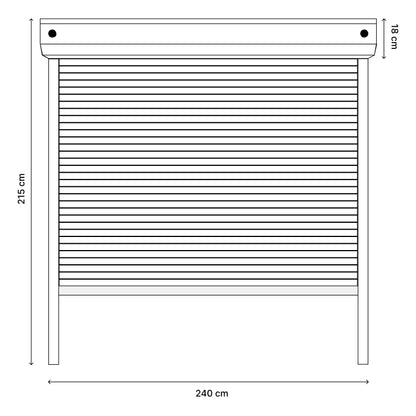 Volet Roulant Électrique Aluminium – 215 cm H x 240 cm L (Blanc ou Gris) | Prêt Fenêtre