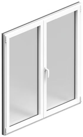 Fenêtre aluminium 2 vantaux gris/blanc oscillo-battant 135H x 120L