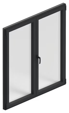 Fenêtre aluminium 2 vantaux gris/blanc oscillo-battant 135H x 120L