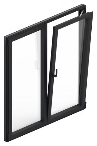 Fenêtre aluminium 2 vantaux gris/blanc oscillo-battant 135H x 120L