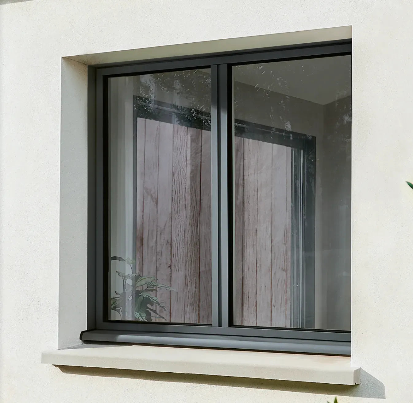 Fenêtre aluminium 2 vantaux gris/blanc oscillo-battante 75H x 120L cm