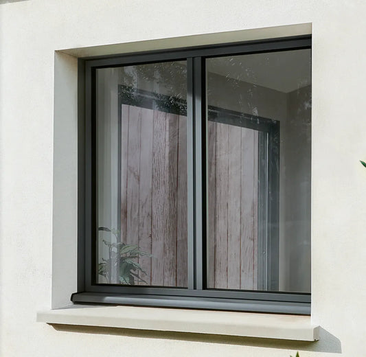 Fenêtre aluminium 2 vantaux gris/blanc oscillo-battante 75H x 120L cm