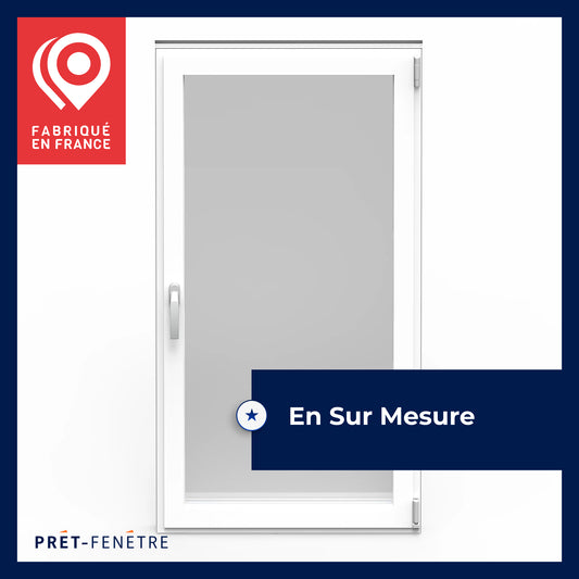 Sur mesure - Fenêtre aluminium 1 vantail gris/blanc oscillo-battante
