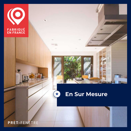 Sur mesure - Fenêtre alu 2 vantaux ouvrant caché (oscillo-battante) gris/blanc