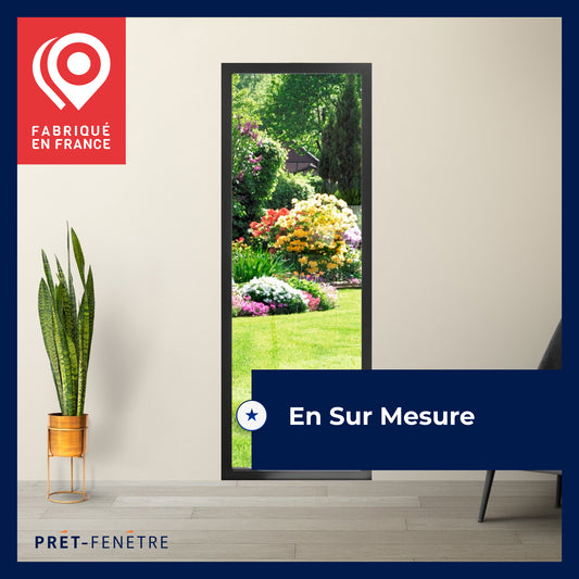 Sur mesure - Porte-fenêtre aluminium ALFA 1 vantail gris/blanc oscillo-battante