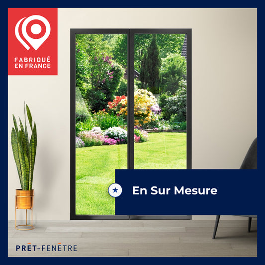 Sur mesure - Porte-fenêtre aluminium ALFA 2 vantaux ouvrant caché – double ouverture