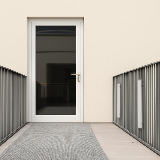 Porte-Fenêtre 1 Vantail Aluminium 215 x 80 Cm – Gris ou Blanc | Double Vitrage | Prêt Fenêtre