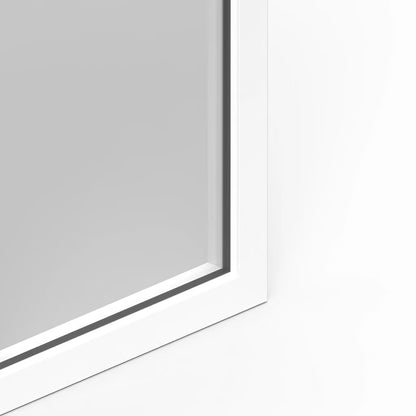 Fenêtre abattante par le haut double vitrage en aluminium gris/blanc L.80 x H.45 cm