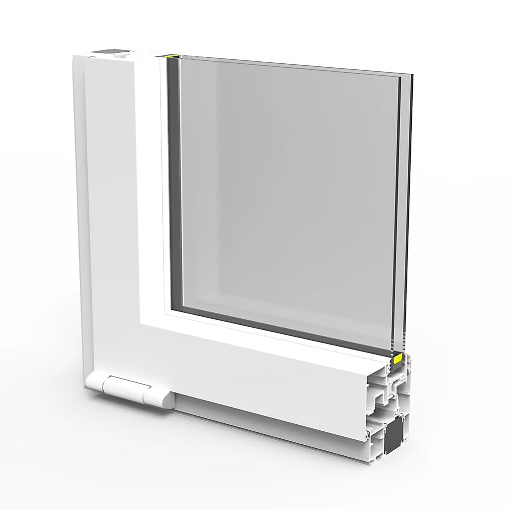 Fenêtre abattante par le haut double vitrage en aluminium gris/blanc L.80 x H.45 cm