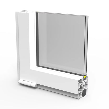 Fenêtre abattante par le haut double vitrage en aluminium gris/blanc L.80 x H.45 cm