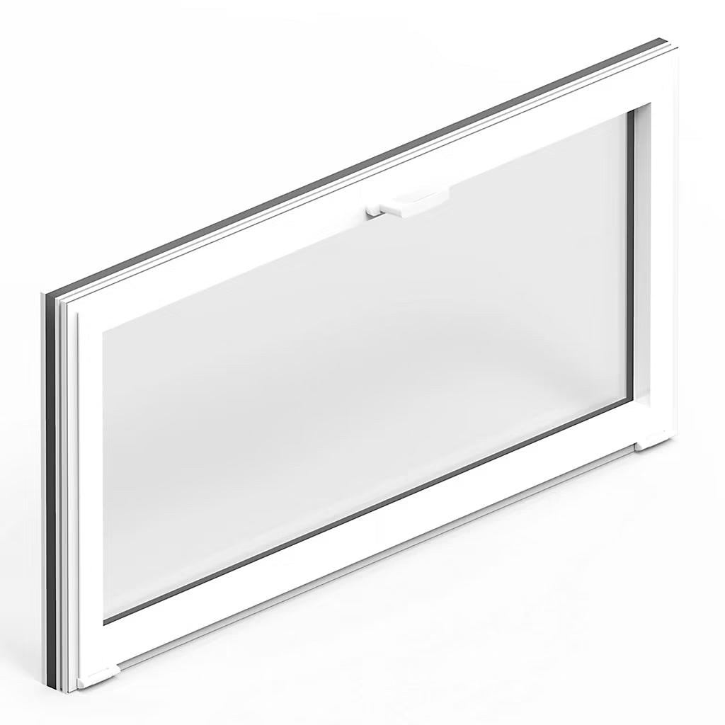 Fenêtre abattante par le haut double vitrage en aluminium gris/blanc L.80 x H.45 cm