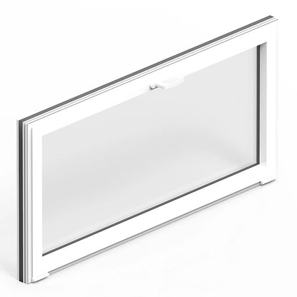 Fenêtre abattante par le haut double vitrage en aluminium gris/blanc L.80 x H.45 cm