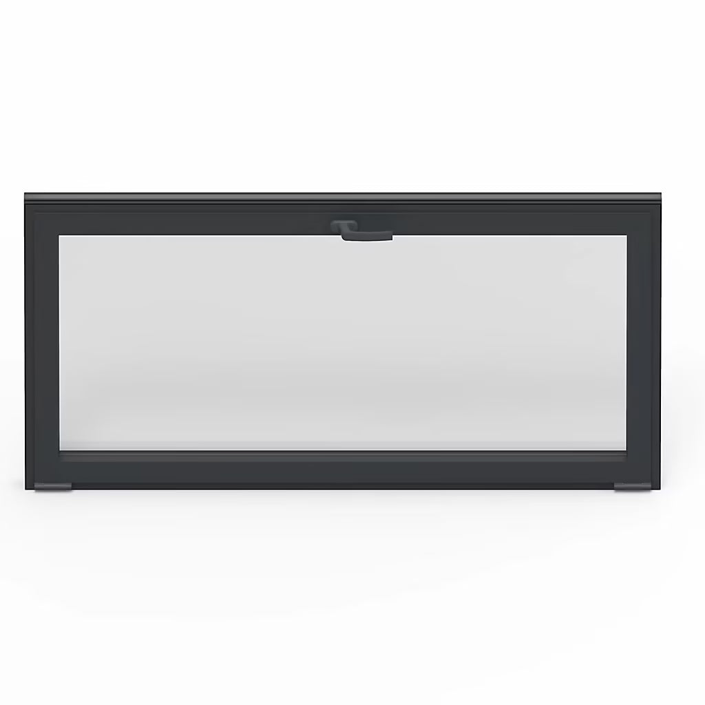 Fenêtre abattante par le haut double vitrage en aluminium gris/blanc L.60 x H.45 cm