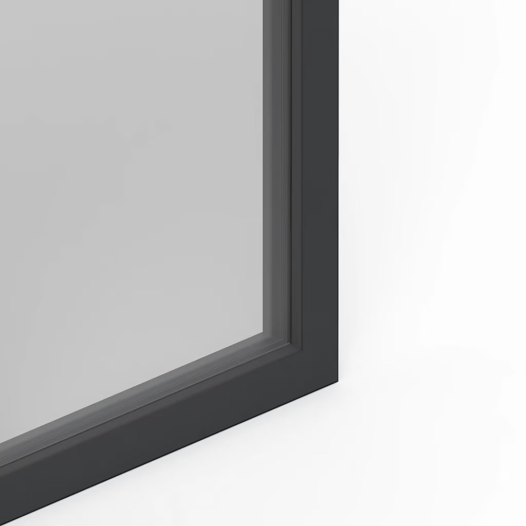 Fenêtre abattante par le haut double vitrage en aluminium gris/blanc L.80 x H.45 cm