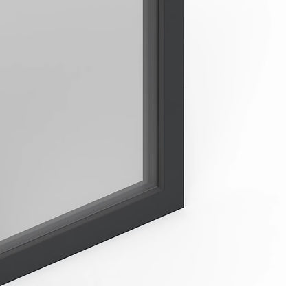 Fenêtre abattante par le haut double vitrage en aluminium gris/blanc L.80 x H.45 cm
