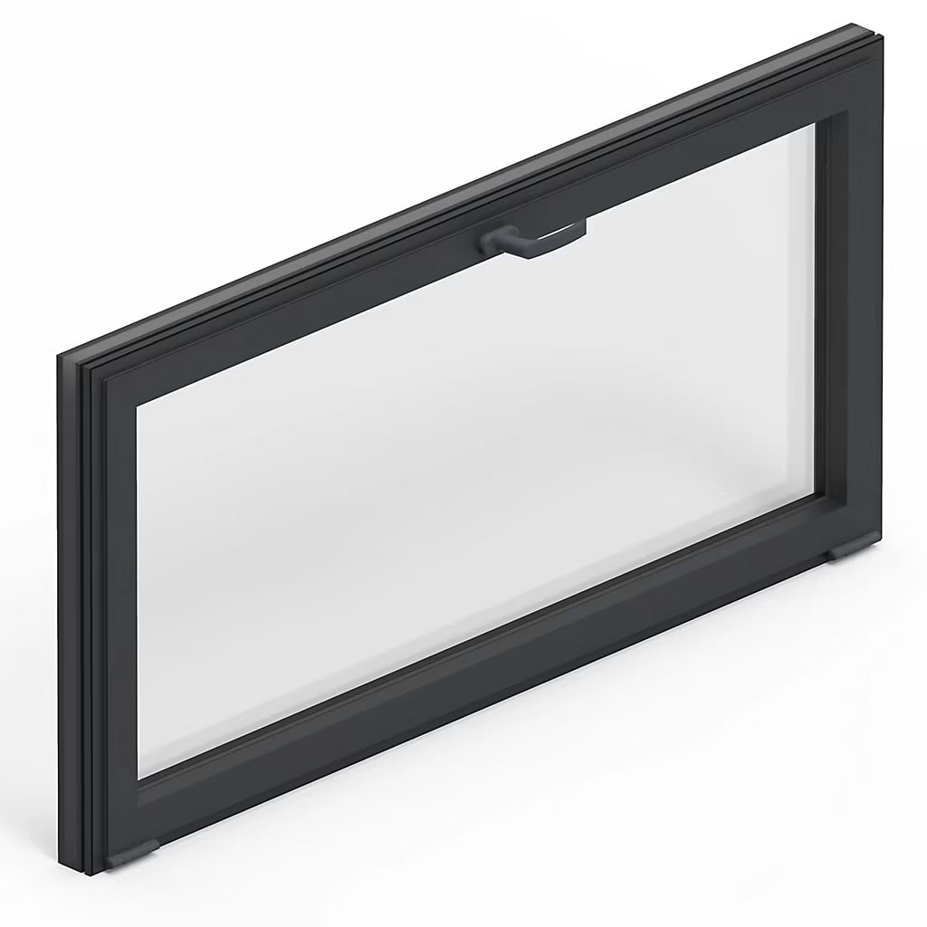 Fenêtre abattante par le haut double vitrage en aluminium gris/blanc L.60 x H.45 cm