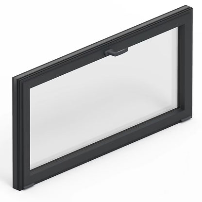 Fenêtre abattante par le haut double vitrage en aluminium gris/blanc L.60 x H.45 cm