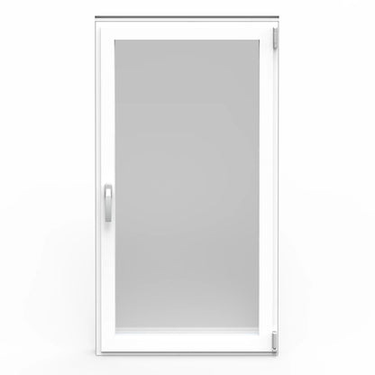 Fenêtre alu 1 vantail gris/blanc oscillo-battante 75H x 60L cm