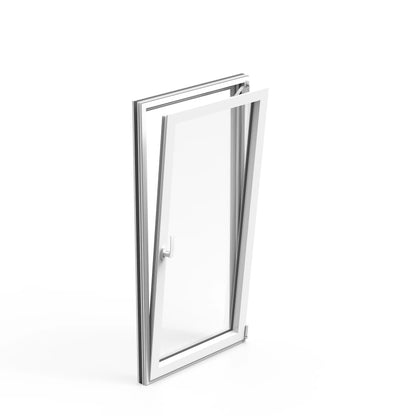 Fenêtre alu 1 vantail gris oscillo-battante 95H x 60L cm  I  Prêt Fenêtre