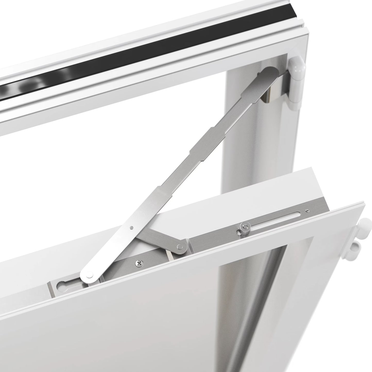Fenêtre alu 1 vantail gris oscillo-battante 95H x 60L cm  I  Prêt Fenêtre