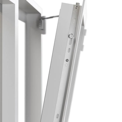 Fenêtre alu 1 vantail gris oscillo-battante 95H x 60L cm  I  Prêt Fenêtre