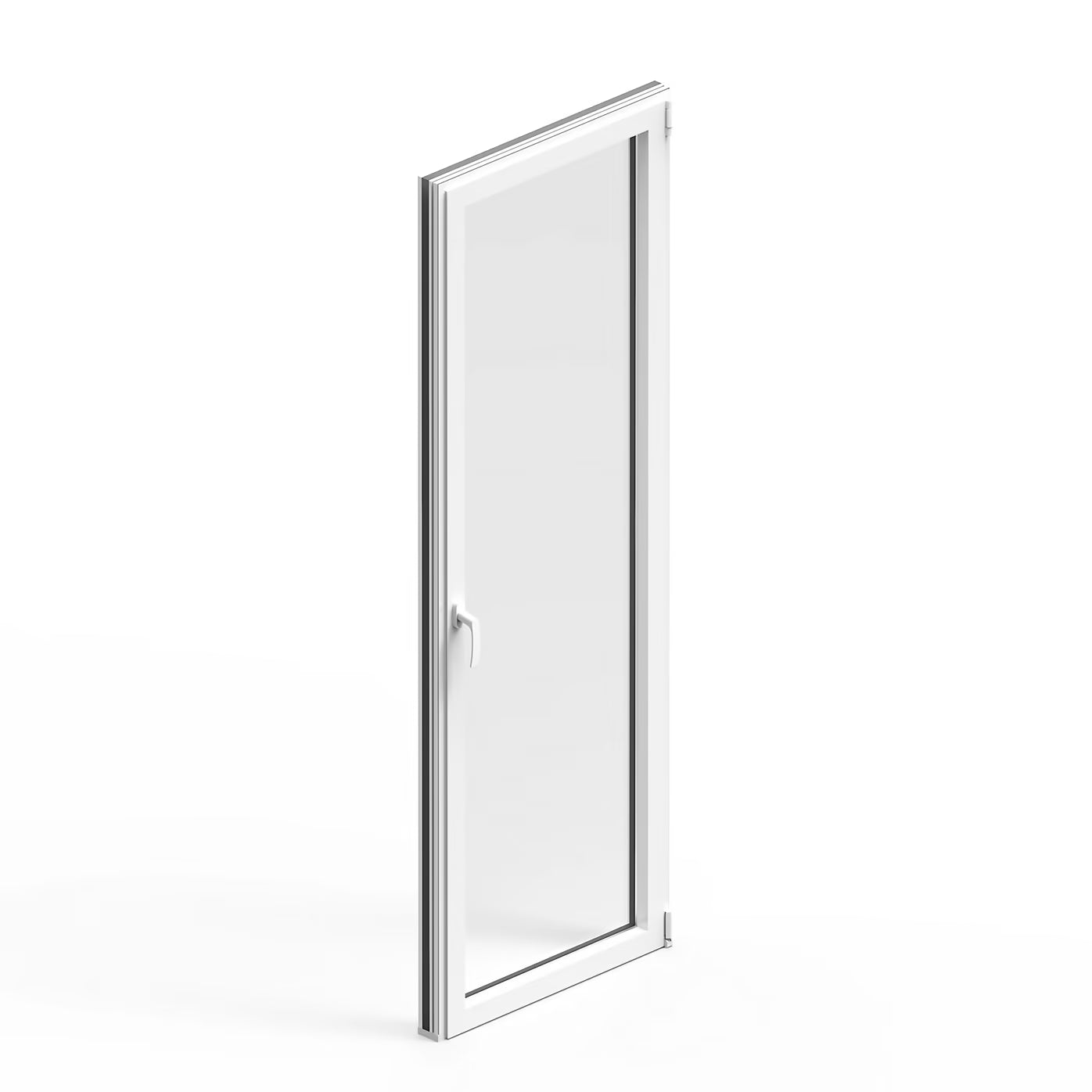 Porte-Fenêtre 1 Vantail Aluminium 215 x 80 Cm – Gris ou Blanc | Double Vitrage | Prêt Fenêtre