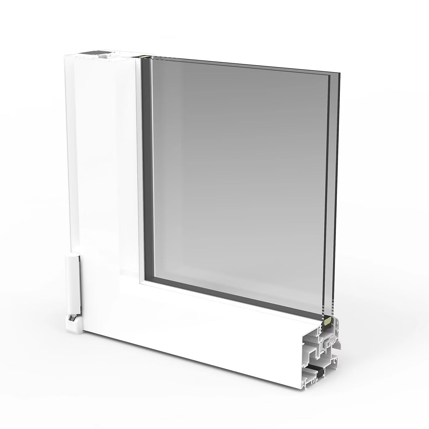 Porte-Fenêtre 1 Vantail Aluminium 215 x 80 Cm – Gris ou Blanc | Double Vitrage | Prêt Fenêtre