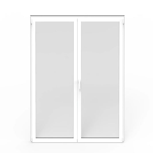 Porte-Fenêtre 2 Vantaux Aluminium 215 x 120 Cm – Gris ou Blanc | Double Vitrage | Prêt Fenêtre
