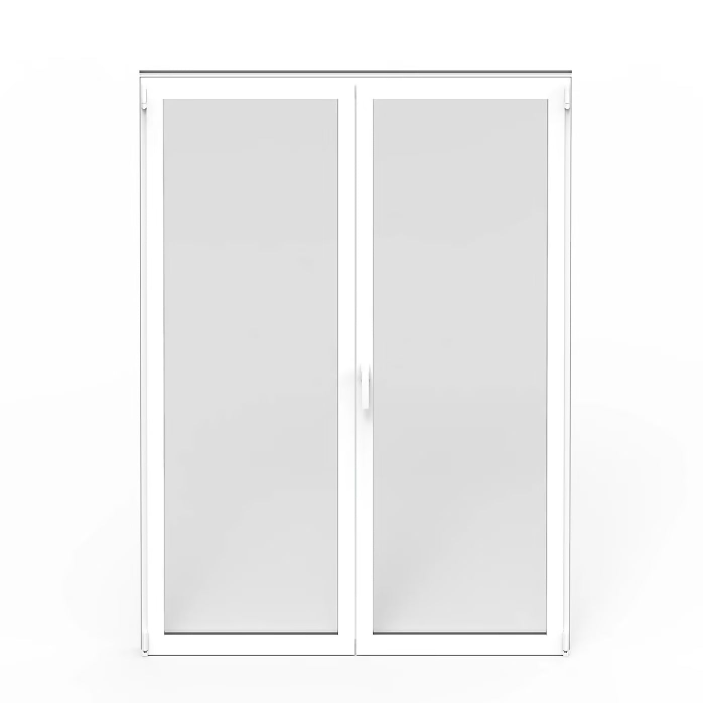 Porte-Fenêtre 2 Vantaux Aluminium 215 x 120 Cm – Gris ou Blanc | Double Vitrage | Prêt Fenêtre